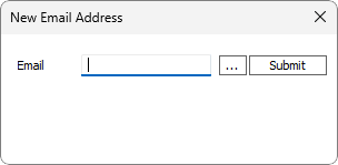Email entry dialog.